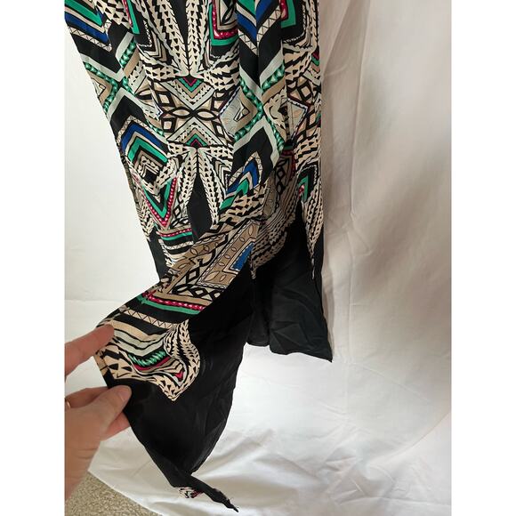 Mossimo Women's strapless maxi dress, waist tie, geometric, polyester, Medium - Picture 2 of 8